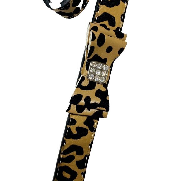 Leopard Print Dog Collar and Leash Large New - Picture 2 of 5
